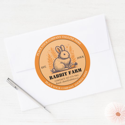 Rabbit Farming Custom Label Sticker (Envelop)