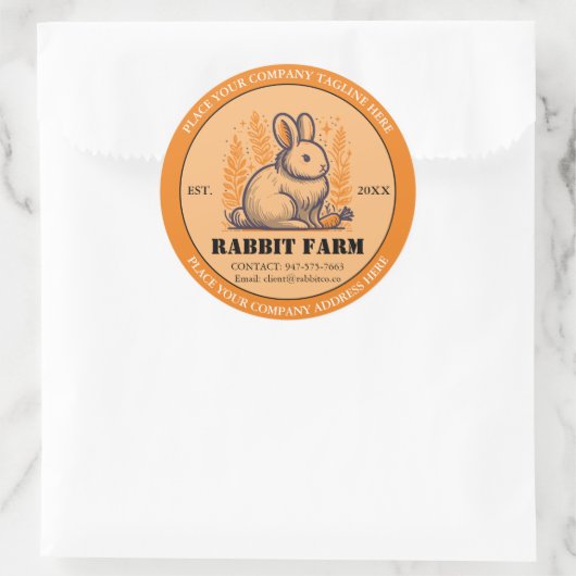 Rabbit Farming Custom Label Sticker (Tas)