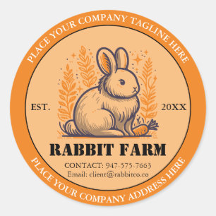 Rabbit Farming Custom Label Sticker
