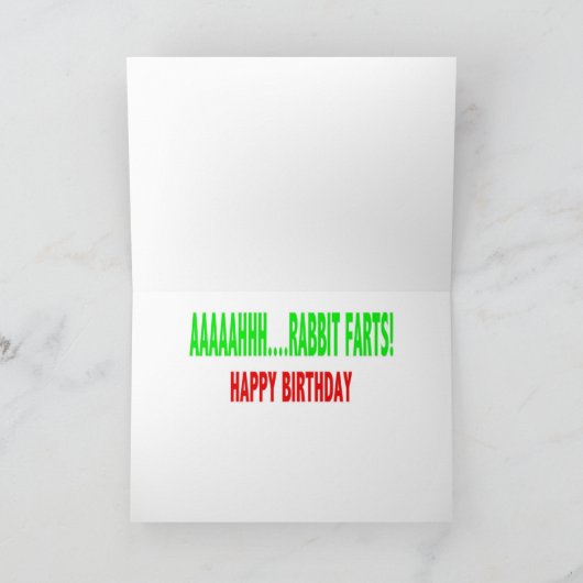 Rabbit Farts (Verjaardag Kaart) Kaart (Binnen)