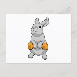 Rabbit Fitness Dumbbell Briefkaart
