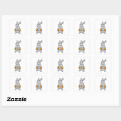 Rabbit Fitness Dumbbell Vierkante Sticker (Vel)