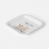 Rabbit Floral Waterverf Pasen Papieren Bordje (Gebogen)