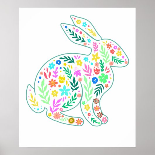 rabbit flower, retro, vintage poster (Voorkant)