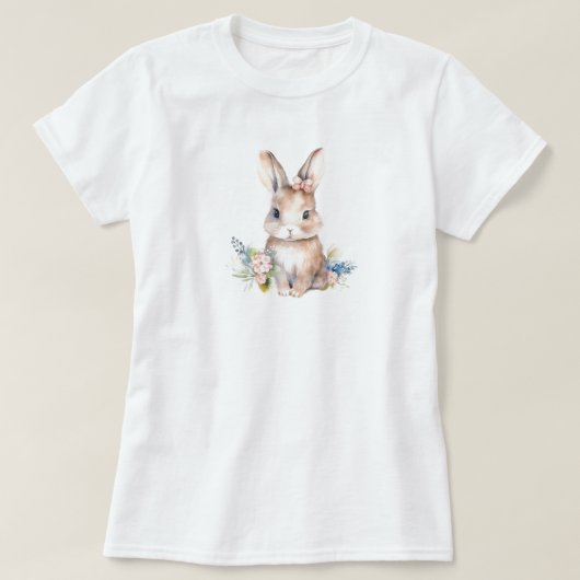 Rabbit Flowers T-shirt (Design voorkant)