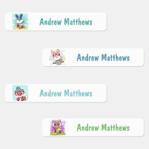 Rabbit Fox Owl Custom Personal Name Labels
