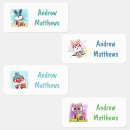 Rabbit Fox Owl Custom Personal Name Labels