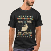 Rabbit Funny Ugly Sweater Retro voor Christus T-shirt (Voorkant)