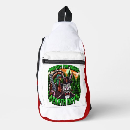 Rabbit Fury: Stijlvolle kat met Pistool Sling Bag (Voorkant)