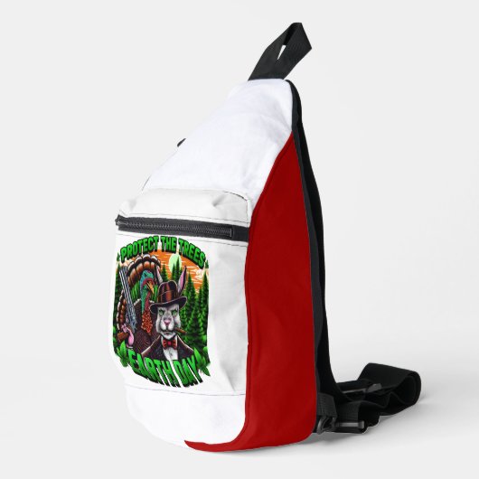 Rabbit Fury: Stijlvolle kat met Pistool Sling Bag (Rechterhoek)