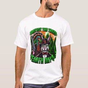 Rabbit Fury: Stijlvolle kat met Pistool T-shirt