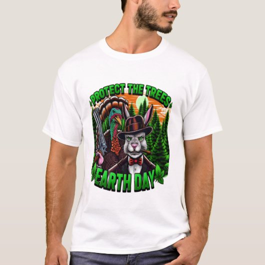 Rabbit Fury: Stijlvolle kat met Pistool T-shirt (Voorkant)