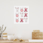 rabbit game, retro, vintage poster (Keuken)