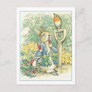 Rabbit Garden Carrots van Beatrix Potter Briefkaar Briefkaart