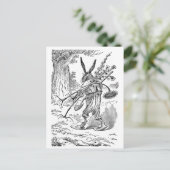 Rabbit Gardener met schoppen en ontwortelde Plante Briefkaart (Staand voorkant)