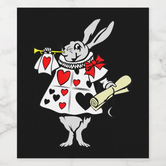 Rabbit Gift | Alice in Wonderland Rabbit Wijn Etiket (Enkel label)
