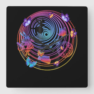 Rabbit Gift Alice in Wonderland Vierkante Klok