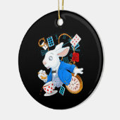 Rabbit Gift Alice In Wonderland - White Rabbit Keramisch Ornament (Links)