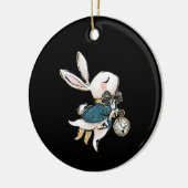 Rabbit Gift | Alice in Wonderland White Rabbit Keramisch Ornament (Links)
