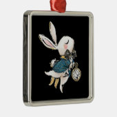 Rabbit Gift | Alice in Wonderland White Rabbit Metalen Ornament (Rechts)