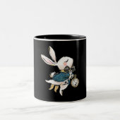 Rabbit Gift | Alice in Wonderland White Rabbit Tweekleurige Koffiemok (Center)