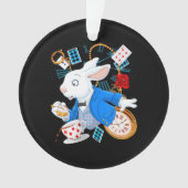 Rabbit Gift | Alice in Wonderland - witte konijn Ornament (voorkant)