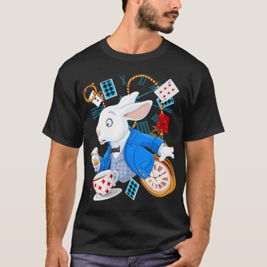 Rabbit Gift | Alice in Wonderland - witte konijn T-shirt (Voorkant)