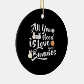 Rabbit Gift | Alles wat je nodig hebt is liefde en Keramisch Ornament (Rechts)