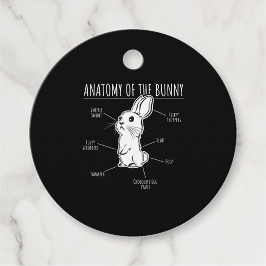 Rabbit Gift |Anatomie van Bunny Cute Rabbit Pet Lo Bedankjes Labels (Voorkant)