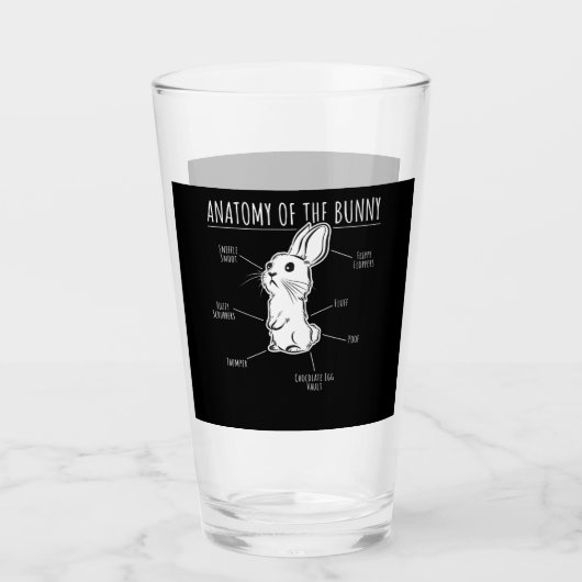 Rabbit Gift |Anatomie van Bunny Cute Rabbit Pet Lo Glas (Voorkant)