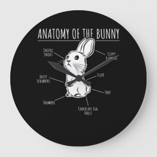 Rabbit Gift  Anatomie van Bunny Cute Rabbit Pet Lo Grote Klok