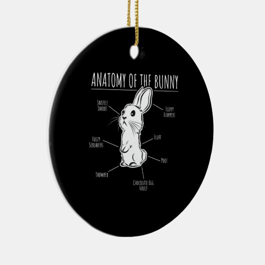 Rabbit Gift |Anatomie van Bunny Cute Rabbit Pet Lo Keramisch Ornament (Rechts)