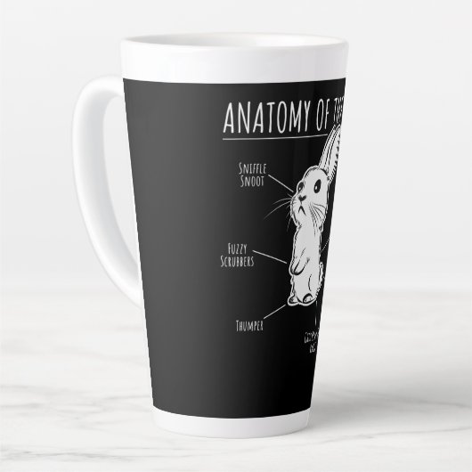 Rabbit Gift |Anatomie van Bunny Cute Rabbit Pet Lo Latte Mok (Linkerhoek)