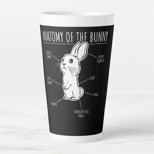 Rabbit Gift |Anatomie van Bunny Cute Rabbit Pet Lo Latte Mok (Voorkant)