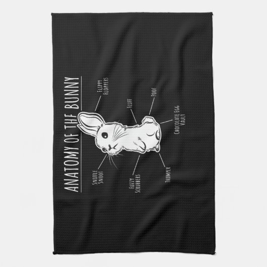 Rabbit Gift |Anatomie van Bunny Cute Rabbit Pet Lo Theedoek (Verticaal)
