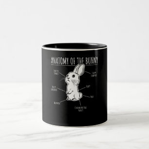 Rabbit Gift  Anatomie van Bunny Cute Rabbit Pet Lo Tweekleurige Koffiemok