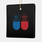 Rabbit Gift | Blauwe pil Red Pill Wonderland Rabbi Keramisch Ornament (Links)