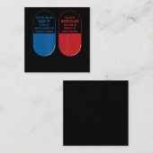 Rabbit Gift | Blauwe pil Red Pill Wonderland Rabbi Vierkante Visitekaartje (Voorkant / Achterkant)