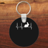Rabbit Gift | Bunny Heartbeat Bunny Lovers Sleutelhanger (Voorkant)