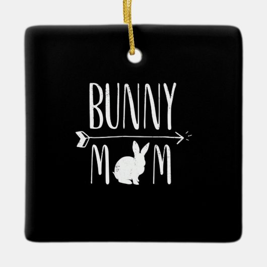 Rabbit Gift | Bunny Ma Funny White Rabbit Gift Keramisch Ornament (Voorkant)
