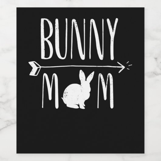 Rabbit Gift | Bunny Ma Funny White Rabbit Gift Wijn Etiket (Enkel label)