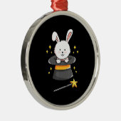 Rabbit Gift|Bunny Magic Wand Magicia Wizard Witch Metalen Ornament (Rechts)