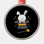 Rabbit Gift|Bunny Magic Wand Magicia Wizard Witch Metalen Ornament (Voorkant)