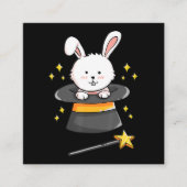 Rabbit Gift|Bunny Magic Wand Magicia Wizard Witch Vierkante Visitekaartje (Voorkant)