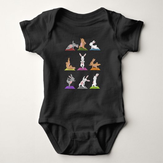 Rabbit Gift | Bunny Yoga in Yoga Poses Sports Romper (Voorkant)