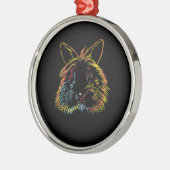 Rabbit Gift | Colorful Bunny Lionhead Rabbit Metalen Ornament (Links)