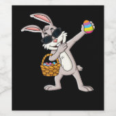 Rabbit Gift | Dabbing Rabbit Easter Day Eggs Dab Wijn Etiket (Enkel label)