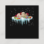 Rabbit Gift | Drie konijnen echt mooi kerstfeest Vierkante Visitekaartje (Voorkant)