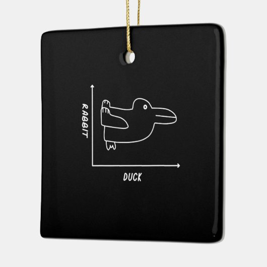 Rabbit Gift | Duck Rabbit Graph Fun Wiskunde Teach Keramisch Ornament (Links)