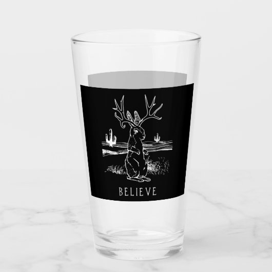 Rabbit Gift | Geloof Jackalope Glas (Voorkant)